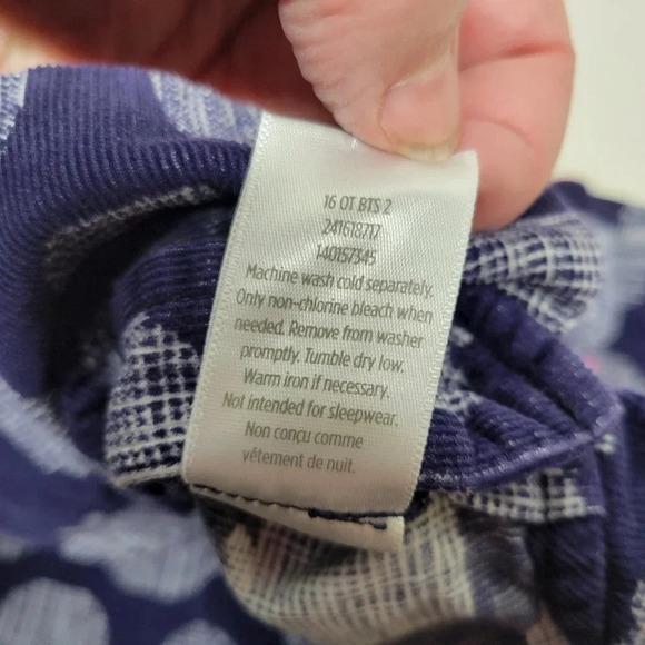 🌴3/$15🌴 Gymboree Girls Size 4T Dress Navy Blue Apples Pink Ribbon Waist - Picture 12 of 12